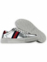 Metallic Web Stripe Sneakers - Image 2