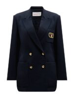 VLogo Double-Breasted Wool Blazer