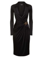 Draped Jersey Midi Dress