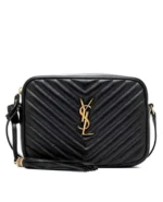 Lou Quilted Camera Bag in Black Leather