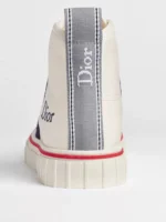 High-Top Canvas Sneakers – White & Navy - Image 3