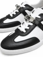 Kelly Buckle Leather Sneakers - Image 3